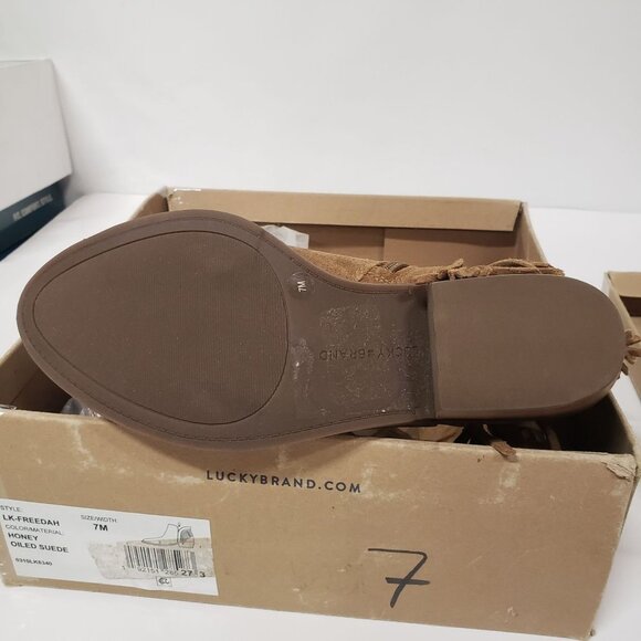 Lucky Brand Womens Freedah Suede Fringe Ankle Boots‎ Size 7 - Picture 8 of 10